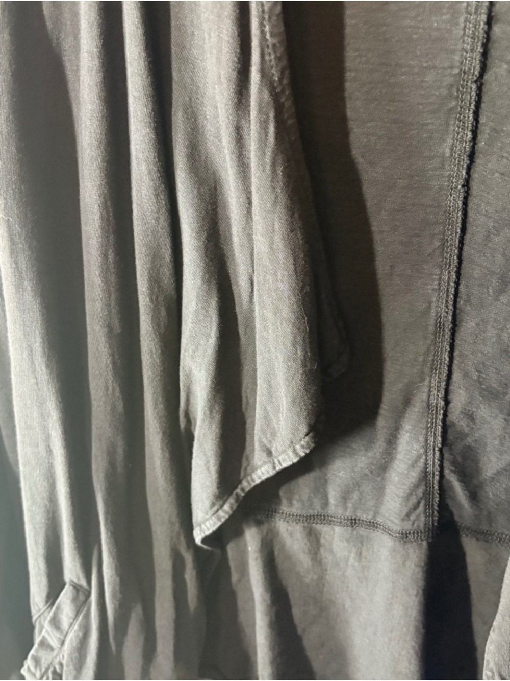 Caslon Open Cardigan M Black Cotton Linen Draped Lightweight Pockets Lagenlook - Picture 7 of 8